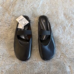Zara Women's Black Leather Mules